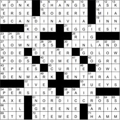 the new york times crossword puzzle is shown in black and white, as well as on