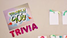 the name trivia is written on several pieces of paper