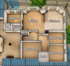 an overhead view of a floor plan with all the rooms labeled in english and spanish