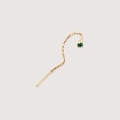 Delicately dangling from a gentle golden chain, the show stopping Noni emerald adds the ultimate amount of elegance to your ear. Its captivating flow is guaranteed to catch the eye. You can customize the stones to any you desire. Since this earring is sold in singles, you can mix and match with any other earring in our collection to your suite taste. The earrings are sold as singles All features can be customized! Please contact us if you wish to make changes, we love making custom designs. All of our jewelry is carefully handmade in our atelier. *HC diamond are all conflict-free diamonds To order by phone 972-72-2991000 Elegant Green Tourmaline Earrings, Green Diamond Multi-stone Earrings, Emerald Multi-stone Earrings For Gift, Green Emerald Multi-stone Earrings, Luxury Green Emerald-cut Earrings, Single Earring, Conflict Free Diamonds, Emerald, Jewelry Box