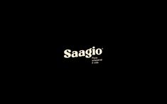 the word saagio is written in white on a black background