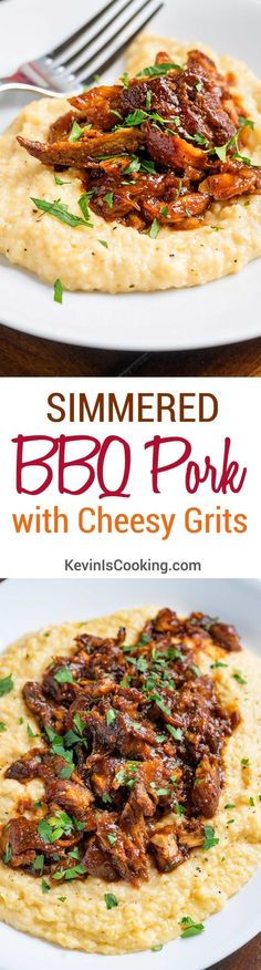 grilled bbq pork with cheesy grits is an easy and delicious appetizer