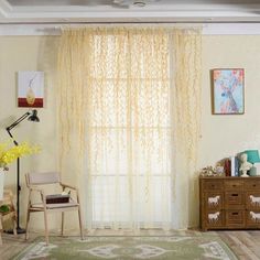 elegant window curtains Cottagecore Curtains, Sheer Curtains Living Room, Sheer Aesthetic, Curtains Living Room Ideas, Aesthetic Curtains, Green Sheer Curtains, Leaf Curtains, Voile Panels, Window Sheers