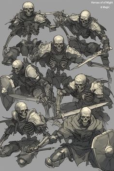 Skeleton Dnd Character, Warlord Colossus, Armored Monster, Armored Skeleton, Post Apocalypse Outfit, Bone Knight, Base Concept Art, Skeleton Armor, Undead Monster