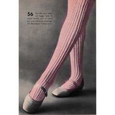 PLEASE NOTE: This is a listing for a PDF DIGITAL DOWNLOAD PATTERN. This is NOT the original pattern or a finished item, it is a scanned copy of the original pattern in PDF format, that you will be able to download and print after purchase. Description: PDF 1960s Mesh Over-The-Knee Stockings Knitting Pattern [please see listing photos for more measurements and materials required] PLEASE NOTE: ALL PATTERNS ARE VINTAGE & IN ENGLISH ONLY Again, this is NOT the original pattern or a finished item, it is a scanned copy of the original pattern in PDF format, that you will be able to download and print after purchase. DISCOUNT FOR MULTIPLE PATTERN ORDERS: 10% off 3 or more patterns with code: 10OFF3 Stockings Knitting Pattern, 00s Childhood, Knit Socks Pattern, Knitting Club, Lace Stockings, Knitting Loom, Knit Stockings, Silk Stockings, Sock Knitting Patterns