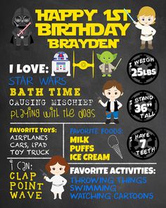 the star wars birthday info sheet for kids to use on their own wallpapers