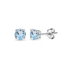 PRICES MAY VARY. Blue Toapz Earrings - These fine earrings display a pair of round-cut blue topaz studs. The blue topaz gemstones measure 4mm in diameter. These delicate studs will make a great fashion accessory for your every day or evening wardrobe! They can be purchased as earrings for women or earrings for girls. Sterling Silver Earrings for Girls - The solitaire earrings are created of 925 sterling silver, they are tarnish free and nickel free. The studs secure with post and friction backs. Earrings Display, December Birthstone Jewelry, Solitaire Earrings, Blue Topaz Stone, Blue Topaz Earrings, Solitaire Studs, Square Earrings Studs, Sterling Silver Stud Earrings, Earring Studs