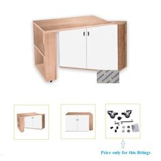 an office desk with drawers and accessories