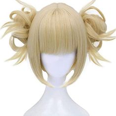 Real Design Of Wig As Same As The Anime Character:All Style Of Our Bonde Wig With Bangs Blond Wig Is Designed By Our Professional Cosplayer & Designer. We Have Over 10 Years Design Experience & Cooperated With Comic Con Adjustable Cap Size For All Head Circumference:Blonde Wigs For Women Is Designed With 2 Adjustable Straps , 2 Hooks & Soft Breathable Material Structure.Adjust My Hero Wig Size From Small To Medium To Large.No Worry About Size. Anime Hair Wig, Uraraka Cosplay, Blonde Cosplay Wig, Wigs Anime, Bangs Fringe, Kawaii Wigs, Blonde Ponytail, Blonde Wigs, Wigs Short