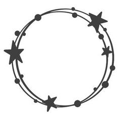 a black and white circle with stars on it