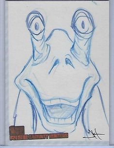 a drawing of a frog with big eyes