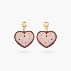 Discover the joyful costume jewellery set from the Piñata Party collection. This pair of clip-on earrings is made of heart-shaped biscuits, a unique creation to be matched with the gold jewellery of this quirky collection.Please note stud, hook, and sleepers earrings cannot be exchanged nor returned for hygiene reasons. Clip-on earrings are suitable for non-pierced ears.Composition:Gilded and hand-enamelled brassDimensions:Length:3cmWidth:2.3cmDepth:1.4cmWeight:16g Piñata Party, Pinata Party, Les Nereides, Costume Jewelry Sets, Sleeper Earrings, Jewellery Set, Gold Jewellery, Ear Piercings, Costume Jewelry