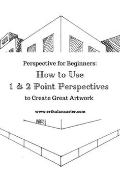 a drawing of a building with the words perspective for beginners how to use 1 & 2 point perspective