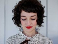 25 Short Curly Hairstyles for 2014 Longer Bangs, Edgy Bangs, Short Haircuts With Bangs, Messy Bob, Bangs Bob, Bob Hairstyles With Bangs, Modern Haircuts