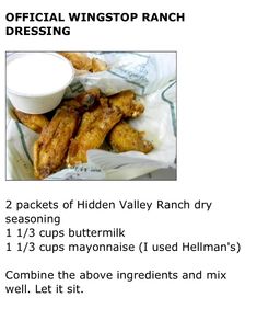 the recipe for chicken wings with dressing is shown in this page, which shows how to make