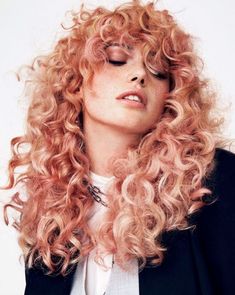 Curly Pink Hair, Gorgeous Hair Color, Hair Reference, Hair Envy, Long Curly, Aesthetic Hair, Gorgeous Hair, Hair Designs