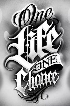 an artistic type of lettering that looks like it has been done in black and white