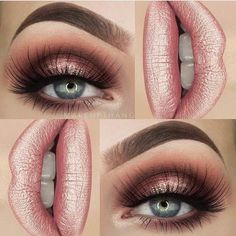 Rose Eye Makeup, Pink Nude Lipstick, Make Up Designs, Nails Rose, Beauty Crush, Beauty Make-up, Pinterest Makeup, Stunning Makeup, Nude Lipstick