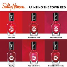 Our Ultimate Chip-resistant Nail Polish, Miracle Gel™, Is Patented Technology For Longer Wear. No Uv Lamp Required. Deep Red Nails, Sally Hansen Miracle Gel, Red Nail Polish, Red Nail, Red Eye, Uv Lamp, Sally Hansen, Red Eyes, Gift Coupons