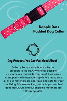 Visit us to see our lightweight yet sturdy dog collars specifically designed for dogs on the smaller side. Dogs, Fabric