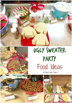 a collage of food items including cookies, candy and other treats on a table