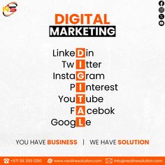 an advertisement with the words digital marketing on it