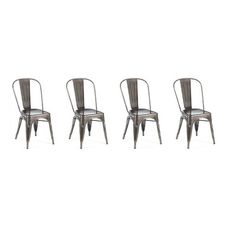 set of four metal dining chairs