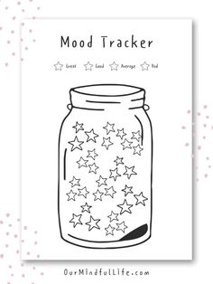 a card with stars in a mason jar