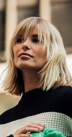 Blonde Hair With Fringe, Blonde Fringe, Bobbed Hairstyles With Fringe, Beauty Hair Color, Blonde Hair Looks, Queen Hair, Long Bob Hairstyles, Short Blonde Hair, Bobs Haircuts