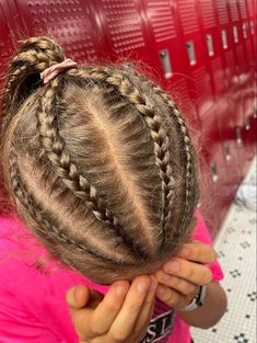 Volleyball Braids, Aesthetic Hair Color, Race Day Hair, Volleyball Game Day, Running Hairstyles