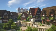 Town Square Minecraft, Minecraft Medieval Buildings, Minecraft Mountain House, Minecraft Castle Blueprints, Minecraft Shops, Minecraft Steampunk, Minecraft Town