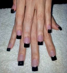 Jwoww Nails, Punk Nails, Spring Nail Designs, Short Square Acrylic Nails, Really Cute Nails, Black French, Tip Nails, Spring Nail, Square Acrylic Nails