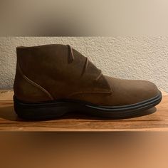 Condition. Like New With 2 Minor “Flaws” 1. Insoles “Not” Not Included And Stain On Back Of Left Shoe. See Photos. Color: Medium Brown Upper: Leather Insole: Not Included Sole & Heel: One Piece Rubber Unworn Still New Heel Height; 1 1/2” Sole Thickness: 5/8” Casual Chukka Boots With Removable Insole, Casual Slip-on Boots With Ortholite Insole, Casual Chukka Boots With Cushioned Footbed, Casual Boots With Arch Support And Round Toe, Comfort Shoes, Medium Brown, Chukka Boots, Comfortable Shoes, New Color