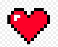 a pixel heart with the letter f on it