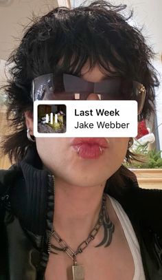 a woman wearing sunglasses with the words last week on her face