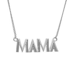 Featherly mama necklace in 925 sterling silver Sterling Silver Pendant Name Necklace With Adjustable Chain, Sterling Silver Name Necklace With Adjustable Chain, Nickel Free Sterling Silver Name Necklace, Nickel-free Sterling Silver Name Necklace, Adjustable Meaningful Necklaces For Mother's Day, Meaningful Adjustable Necklace For Mother's Day, Name Necklace With Adjustable Chain As Gift For Mom, Silver Name Necklace With Adjustable Chain For Mother's Day, Sterling Silver Necklace For Everyday And Mother's Day