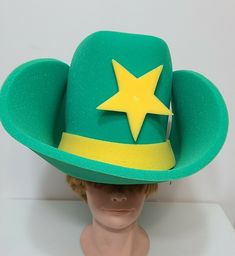 FOAM BIG LARGe COWBOY 30 GALLON WESTERN OVERSIZED COSTUME HAT  green  With yellow  Condition is "New with tags". Shipped with USPS First class. If you need change of colors write me Adjustable Themed Green Hat, Adjustable Green Themed Hat, Adjustable Green Fun Costume Hats And Headpieces, Green Adjustable Fun Costume Hats And Headpieces, Green Adjustable Costume Hats And Headpieces, Need Change, Green Star, Cowboy Western, Costume Hats