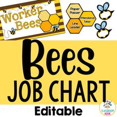 the bee job chart is shown in yellow and black