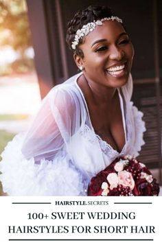 Black Wedding Hairstyles Short Hair, Short Natural Hair Headband, Black Bride Short Hair, Short Natural Hair Bride Black Women Wedding Styles, Short Bridal Hairstyles For Black Women, Short Natural Bridal Hairstyles, Short Wedding Hairstyles With Headband, Wedding Headbands For Short Hair