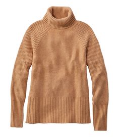 Women's SuperSoft Waffle Sweater, Turtleneck | Sweaters at L.L.Bean Cozy Texture, Waffle Sweater, Turtleneck Sweaters, Sweater Turtleneck, Waffle Fabric, Honey Brown, Women's Sweaters, Style Cardigan, Sweater Design