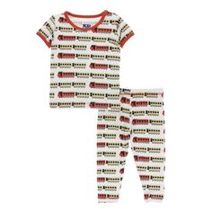 Indian Train Pajama Set - TAYLOR + MAXKickee Pants Indian Train, Pants Print, Purple Owl, Bamboo Clothing, Kickee Pants, Pants White, Kids Pajamas, Swing Dress, Printed Shorts