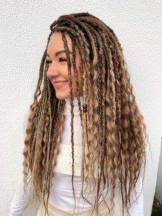 Reddish Blonde, Brown Dreadlocks, Blonde Copper, Dreads Hairstyles, Blonde Dreads, Dreadlocks Braids, Fake Dreads, Double Ended Dreads