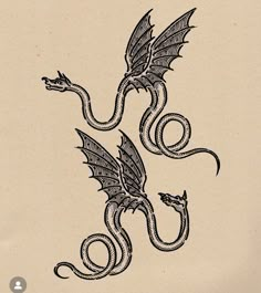 a black and white drawing of a dragon