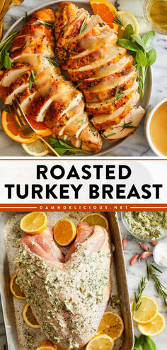 This oven roasted turkey breast is the BEST! Tender and juicy with crispy skin, this Christmas main dish recipe is just perfect. So, get your bone-in turkey breast ready for this Christmas main dish recipe! Turkey Breast Recipes, Cooking Turkey Breast, Turkey Glaze, Oven Roasted Turkey, Turkey Breast Recipe, Roast Turkey Breast, Meat Dinners, Breast Recipe, Cooking Turkey