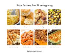 the side dishes for thanksgiving are shown here