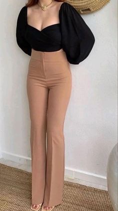 Chique Outfit, Fasion Outfits, Everyday Fashion Outfits, Casual Day Outfits, Designer Dresses Casual, Quick Outfits, Classy Work Outfits, High Waist Pants