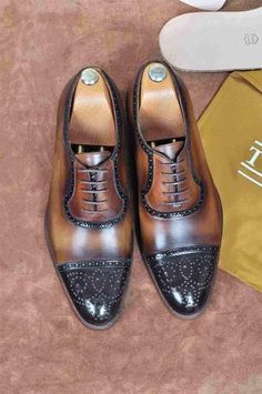 Tuccipolo handmade brown captoe oxfords mens luxury brogue italian leather shoe Monkstrap Shoes, Dress Shoes Mens, Custom Made Shoes, Italian Leather Shoes, Bespoke Shoes, Oxford Dress Shoes, Shoes Luxury, Loafers Style, Leather Dress Shoes