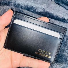 Card Holder Wallet Luxury Black Card Holder With Coin Pocket, Designer Black Bifold Card Holder, Designer Black Card Holder With Coin Pocket, Designer Gucci Wallet With Rfid Blocking, Gucci Rectangular Wallet With Rfid Blocking, Designer Black Card Holder With Rfid Blocking, Gucci Luxury Wallets With Rfid Blocking, Gucci Luxury Wallet With Rfid Blocking, Luxury Gucci Wallet With Rfid Blocking