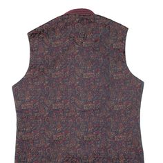 Item is in good used condition. >Size: M >Armpit To Armpit: 20" >Armpit To Cuff: N/A" >Collar To Hem: 29" Fitted Cotton Nehru Jacket For Fall, Red Fitted Nehru Jacket For Fall, Mens Waistcoat, Red Paisley, Paisley, Cuff, Collar, Red