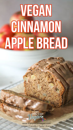 cinnamon apple bread on cooling rack Cinnamon Apple Bread, Cinnamon Loaf, Apple Bread Recipe, Cinnamon Glaze, Flax Seed Recipes, Apple Bread, Cinnamon Apple, Caking It Up, Unsweetened Applesauce